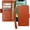 Brown, variant on Wallet Case for iPhone 12/12 Pro, Genuine Leather Support Wireless Charging RFID Blocking Flip Case Card Slots Holder, Kickstand Book Folding Folio Cover with Wrist Strap 6.1 Inch (Red)