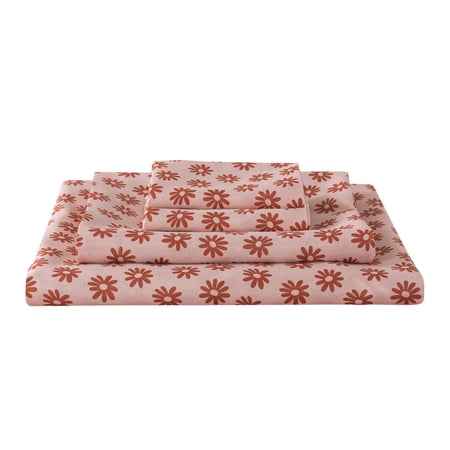 MAINSTAYS ALL IN ONE REVERSIBLE COMFORTER AND SHEET SET, 7-PIECE, FULL, PINK BLUSH