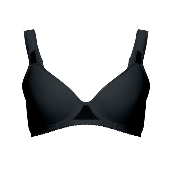WZXFASHION Widened Shoulder Straps Thin Cups Sponge Solid Color Summer Bra Versatile Underwear Bra Bra Black G