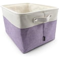 thumbnail image 3 of HYGGE + Linen Storage Bin Basket 15.8" x 12.5" x 10" Durable Fabric & Lightweight Design, Storing Toys, Books, Linens, Games, Clothing, Baby Products & More! (2 PACK, WHITE/PURPLE), 3 of 6