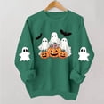 thumbnail image 2 of Jsaierl Halloween Sweatshirts for Women Cute Ghost Graphic Pullovers Fall Classic Round Neck Long Sleeve Sweater Tops Halloween Clothes, Sizes S-2XL, 2 of 6