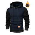 thumbnail image 2 of QHFBli Breathable Men's Hoodie Mens Autumn Winter Fashion Hooded Sweatshirt Casual Outdoor Long Sleeve Pullover Comfortable Streetwear Navy S, 2 of 4