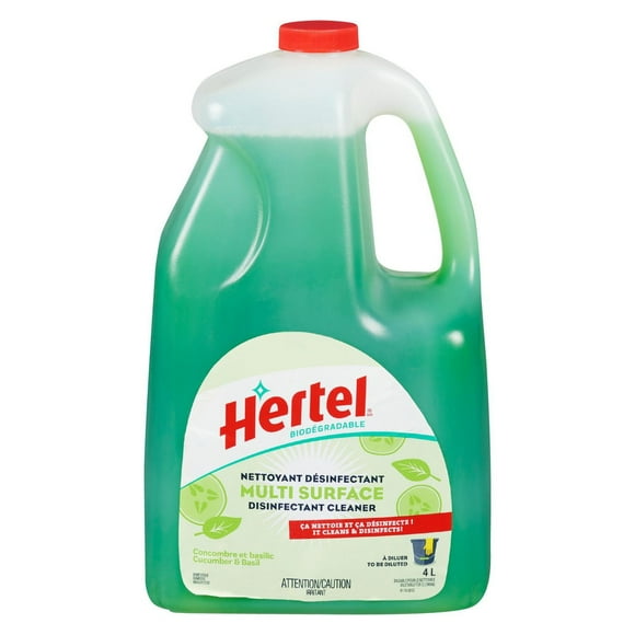 Hertel Multi-surface cleaning disinfectant to be diluted Cucumber-Basil 4L, Hertel Disinfecting Dilutable 4L