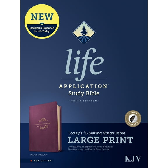 KJV Life Application Study Bible, Third Edition, Large Print (Leatherlike, Purple, Indexed, Red Letter), (Hardcover)