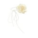 thumbnail image 3 of Collar con cordones de flores, elegante collar gargantilla de flores grandes de estilo retro Beige, 3 of 9