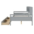 thumbnail image 5 of Elegant Design Daybed with Bedside Shelves and Two Drawers, Pine Wood Day Bed with Maximized space for Office/Living Room/Bedroom, Sturdy Slats Support Wooden Sofa Bed, 5 of 9