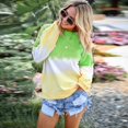 thumbnail image 5 of Women Casual Long Sleeve  Neck Colorblock Sweatshirts, 5 of 5