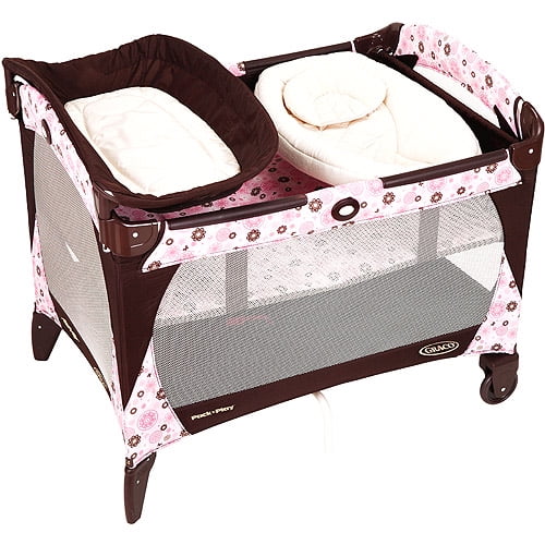 girl pack n play with bassinet
