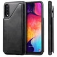 thumbnail image 2 of Dteck Wallet Case For Samsung Galaxy A50 A50s A30s, Pure Color PU Leather Flip Back Stand Case Built-in Card/Money Slots Wallet Back Soft Cover, Black, 2 of 6