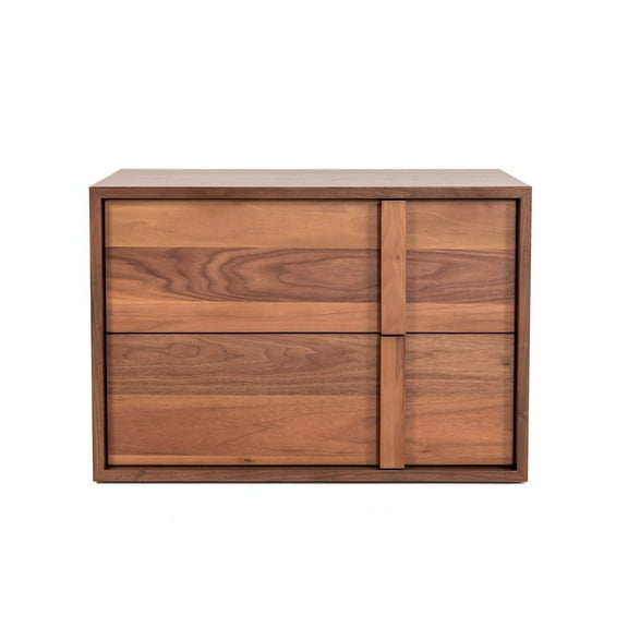 Limari Home Berlin Modern Veneer and Solid Wood Bedroom Nightstand in Walnut