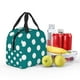 thumbnail image 5 of Easygdp Teal And White Polka Dot Bolsa Térmica Premium - Tela Oxford Impermeable, Gran Capacidad, Bolsillo Frontal, Unisex para Trabajo, Escuela, Actividades al Aire Libre y Picnics, 5 of 8