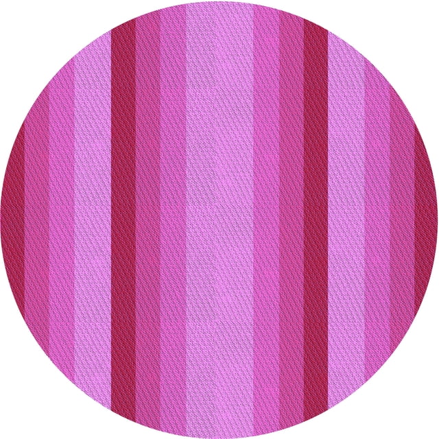Ahgly Company Tapis Rond Lavable en Machine Intérieur Transitionnel Rose Profond, 3 Pieds Rond