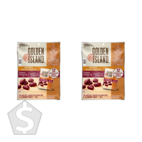Golden Island Korean BBQ Snack Bites 12 x 42 g - Pack of 2