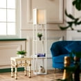 thumbnail image 2 of Bestco 63 in. Floor Lamp with Shelves, Reading Light with 3 Book Shelves for Bedroom, White, 2 of 12