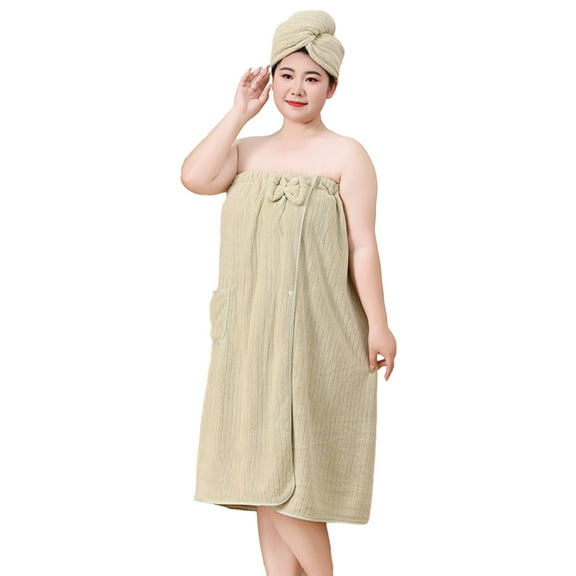 Bath Towel Wrap Women Plus Size - Adjustable Soft Microfiber Shower After Body Wraps with Hair Drying Towel Absorbent & Quick Drying for Gym Shower, Beach, Spa, Sauna