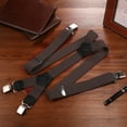 thumbnail image 5 of Buyless Fashion Heavy Duty Textured 2 Pack Suspenders for Men - 48" Adjustable Straps 1 1/2" - Y Shape - 5148-2-Brown, 5 of 7