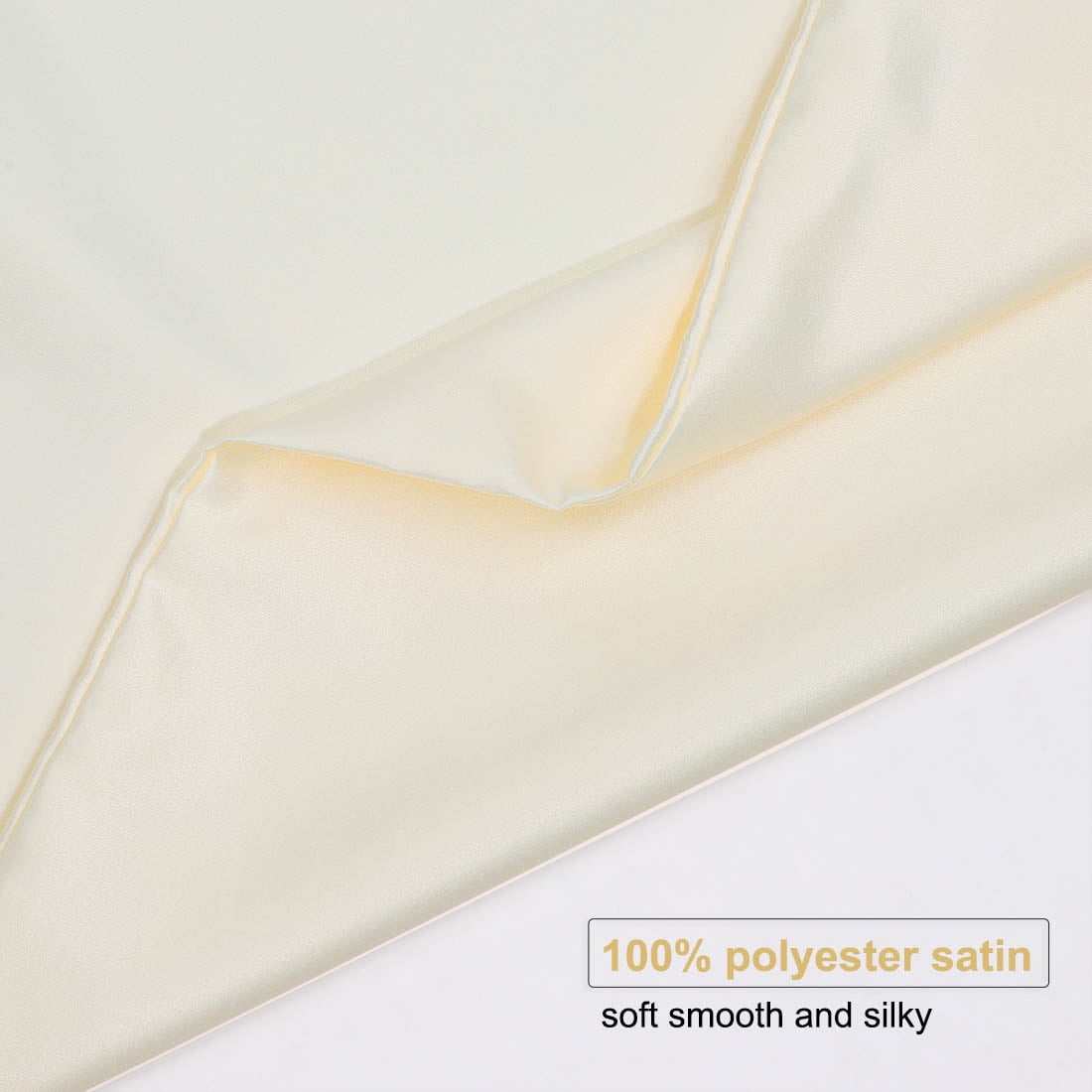Unique Bargains Set of 4 Silky Satin Pillowcases Pillow Cover Cream Standard