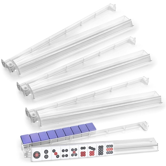 Soporte para mahjong czzwak de acrílico, 4 piezas, con empujadores