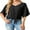 01Black, variant on PINKSIR Womens Tie Front Chiffon Blouses V Neck Batwing Short Sleeve Summer Tops Casual Shirt Geometric Ribbon L