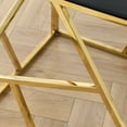 thumbnail image 6 of Hassch Modern Glass Coffee Table Living Room Center Table Accent Cocktail Table with Metal Frame in Polished Gold Finish, 6 of 9