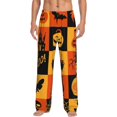 thumbnail image 2 of Goofa Halloween Banner Symbols Printed Soft Pajama Pants for Men, Wide Leg Comfy Casual Lounge Yoga Pants-Medium, 2 of 9