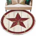 thumbnail image 2 of Country Star Washable Round Area Rug 5 ft, Wood Grain, Soft Non Slip Rugs Stain Repellent Indoor Felt Carpet for Living Dining Room Bedroom Home Office, 2 of 9
