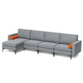 thumbnail image 2 of Topcobe Modular L-Shaped 4-Seat Sectional Sofa with Reversible Chaise and 2 USB Ports, Couches for Living Room, Chair Bed Sleeper for Adults, Stylish and Comfortable Design, Gray, 2 of 8
