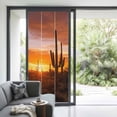 thumbnail image 3 of Western Cactus Sunset Window Privacy Film, Modern Abstract Art Retro Static Cling UV Sun Blocking Heat Control Window Tint Day and Night, Non-Adhesive One Way Windows Privacy Cover 35.4''x78.7'', 3 of 7