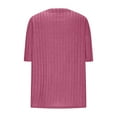 thumbnail image 5 of Womens Short Sleeve Ribbed Sweater Crew Neck Summer Soft Casual Pullover Top, 5 of 5