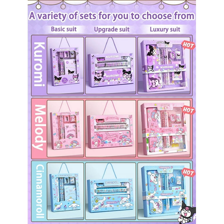 Sanrio Kuromi Melody Cinnamoroll Stationery Gift Box Girls Primary