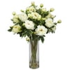 Nearly Natural Giant Peony Silk Flower Arrangement, White