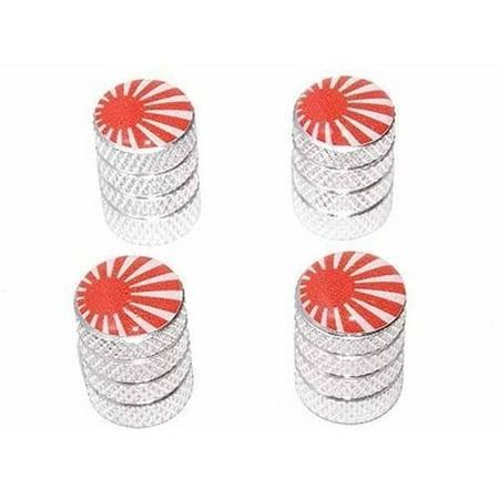 Japanese Flag Rising Sun Tire Rim Wheel Aluminum Valve Stem Caps, Multiple