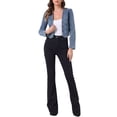 thumbnail image 2 of Chaqueta de mezclilla recortada INSPIRE CHIC para mujer, bolero casual sin cuello y con frente abierto, talla L, azul polvo, 2 of 6