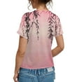 thumbnail image 3 of NAMTYQX Women's T-Shirts V Neck Lightweight Plus Size Casual Fashion Boxy Fit Button Down Open Front Short Sleeve Soft Pink Size 2XL, 3 of 5