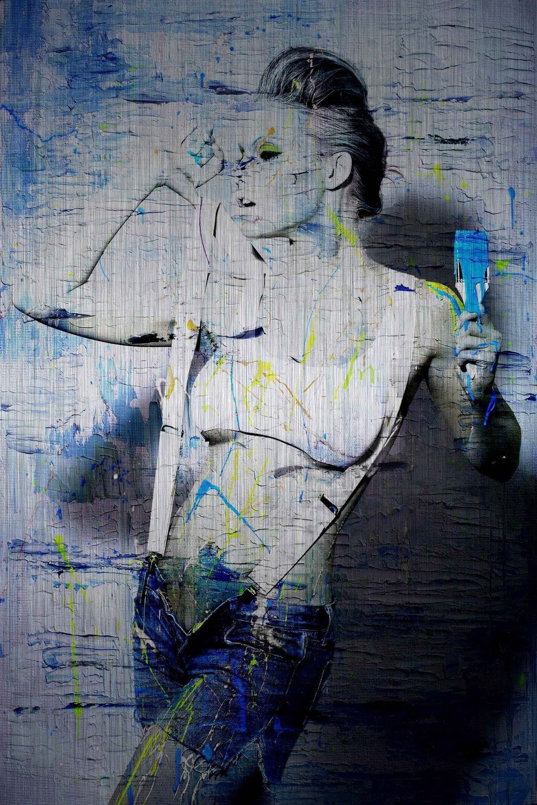 "Suspenders" Painting Print on Brushed Aluminum