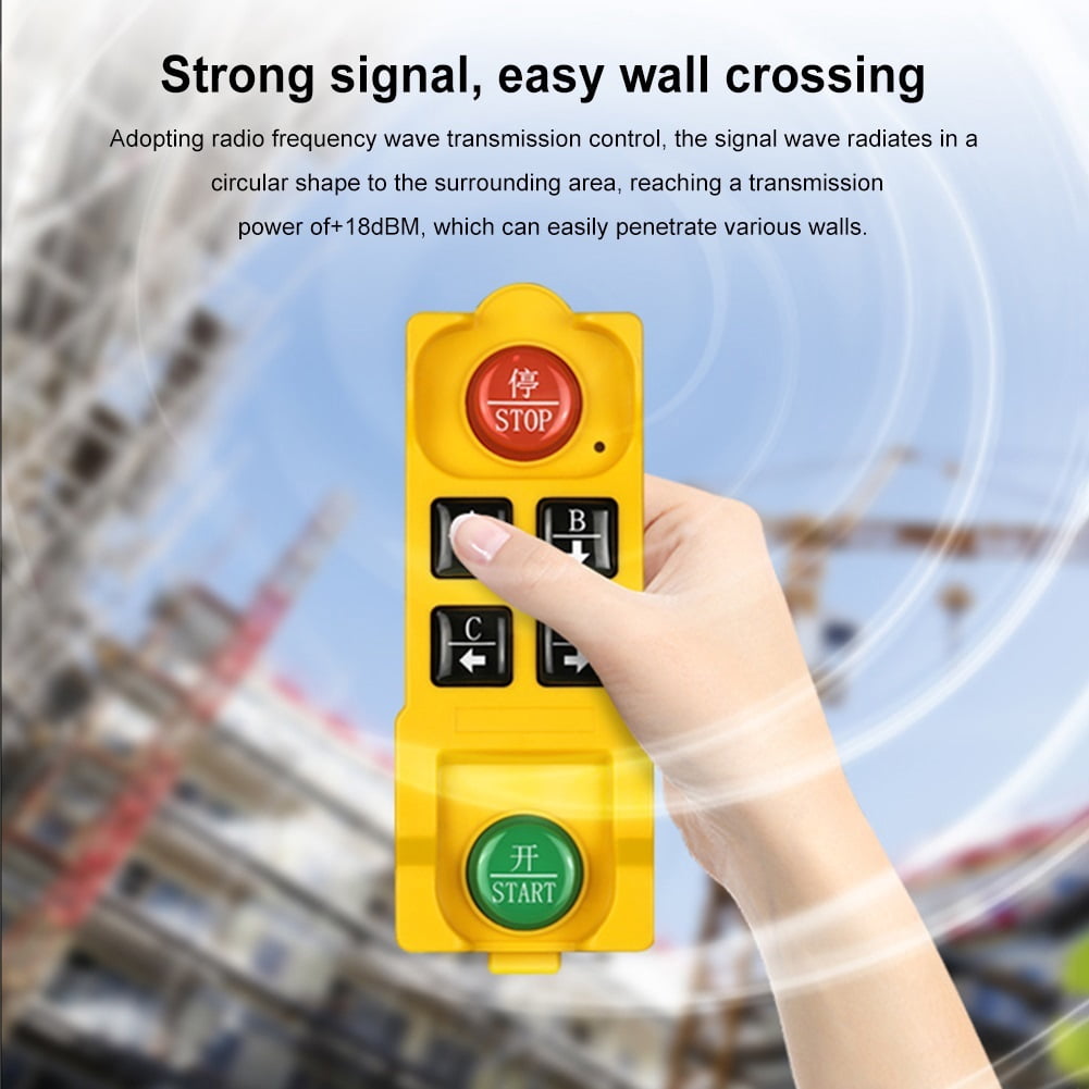 Industrial Wireless Remote Controller 2/4 Buttons Hoist Crane Control Waterproof Crane Industrial Radio Controller Long Distance ,Quick Response