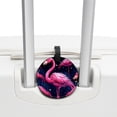 thumbnail image 3 of Flamingo Tropical Rainforest Set of 2pcs PU Leather Round Suitcase Tags with Privacy Cover and Name ID Tag - Ideal for Travel Luggage, Handbags, Backpacks, School Bags, 3 of 6