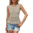 thumbnail image 2 of Sleeveless Women Crochet Casual Knit Tank Tops Sweater Vest, 2 of 7