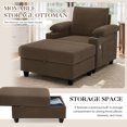 thumbnail image 4 of Lunale Accent Chair with Storage Ottoman & Adjustable Backrest, Chaise Lounge Chair Indoor with USB, Living Room Reading Armchair, Coffee, 4 of 10