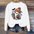 thumbnail image 2 of Halloween Sweatshirt for Women Hoodless Sweatshirt Oversized Crewneck Sweatshirt for Women Long Sleeve Pullover Comfort and Relaxed Fit White XL, 2 of 4