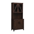 thumbnail image 2 of Home Source Mahogany Bar Cabinet with Upper Glass Cabinet, 2 of 3