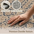 thumbnail image 6 of ODIKA 5'x7' Navy Beige Black Geometric Floral Design Washable Area Rug Elegant Motif Pattern for Small Living Room, Bedroom, Easy Care, Non-Shedding, Pet Friendly, 6 of 7