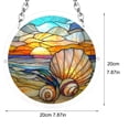 thumbnail image 4 of AZXY Stained Glass Style Ocean Seascape Acrylic Puzzle Suncatcher, 7.87in Beach Sunset Window Hanging Ornament, Indoor Home Garden Decor, Gift for Nature Lovers, 4 of 6