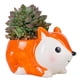 thumbnail image 3 of Maceta de cerámica con forma de animal para jardín, adorable, con drenaje, 3 of 7
