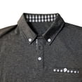 thumbnail image 5 of Zylanna Men's Long Sleeve Polo Shirts with Chest Pocket, Turndown Collar Spring Fall Slim Fit Solid Casual Pullover Tops for Man Dark Gray, 5 of 7