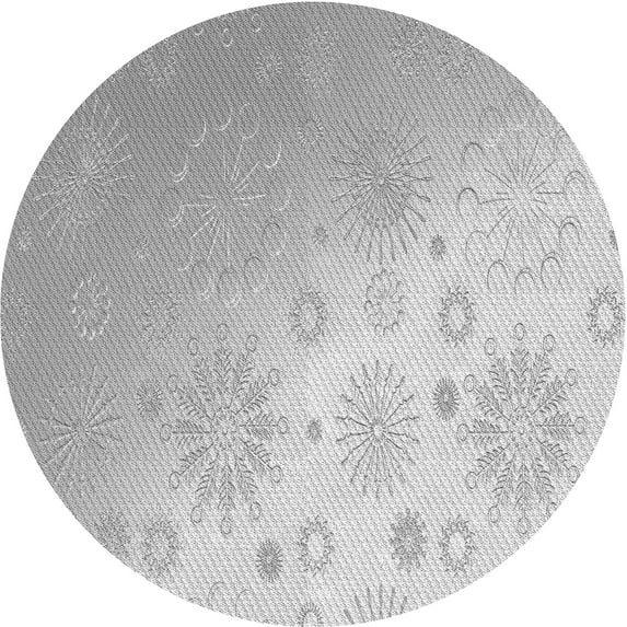 Ahgly Company Indoor Round Patterned Gunmetal Gray Area Rugs, 3' Round