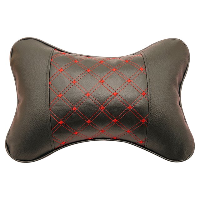 Almohadas Btafrte para Coche Reposacabezas Cuero PU Alivio del Dolor Negro