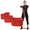 Level 2 / Medium - Red, variant on THERABAND CLX Band with Loops, 5 ft, Gold, Max Thickness, 14.2 lbs Resistance, Level 8, Latex Free