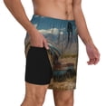 thumbnail image 2 of Balery Deserted Classic Car Landscape Bañador para hombre, shorts de playa de secado rápido con entrepierna y forro de compresión-X-Large, 2 of 6