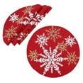 thumbnail image 3 of Magical Snowflakes Christmas Placemats 14"x20", Set of 4, Red Red 16"Round Round, 3 of 4